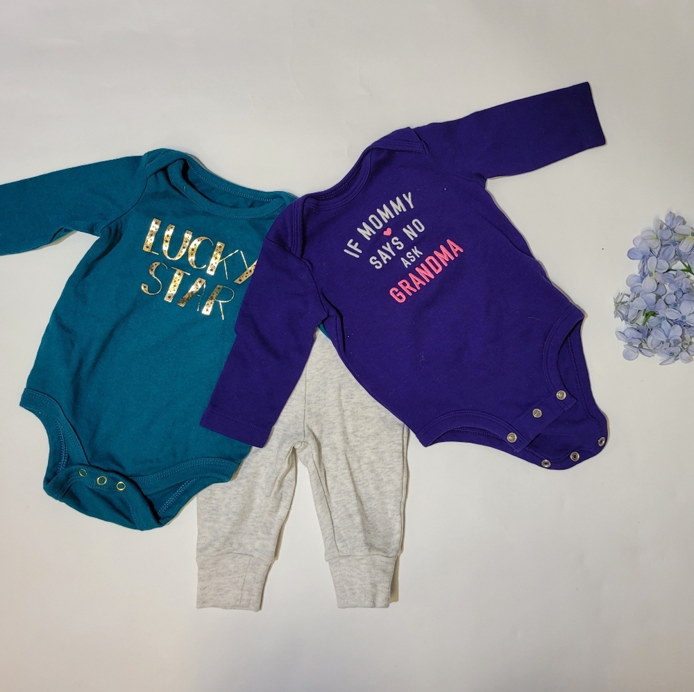 Long sleeve onesies and sweatpants